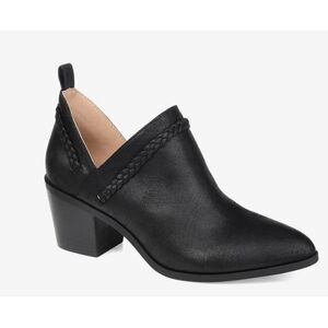 New! JOURNEE Sophie Ankle Bootie Stacked Heel Faux Suede Boots NWT Black Size 6